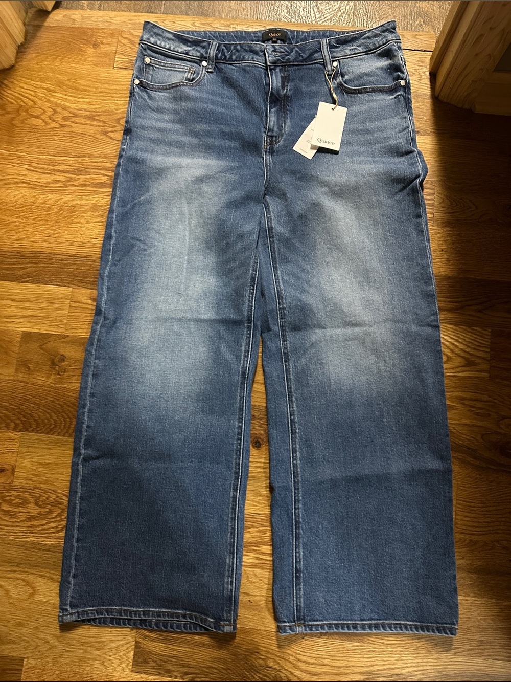 Quince Wide-Leg Women’s Jeans — Medium Blue Wash
